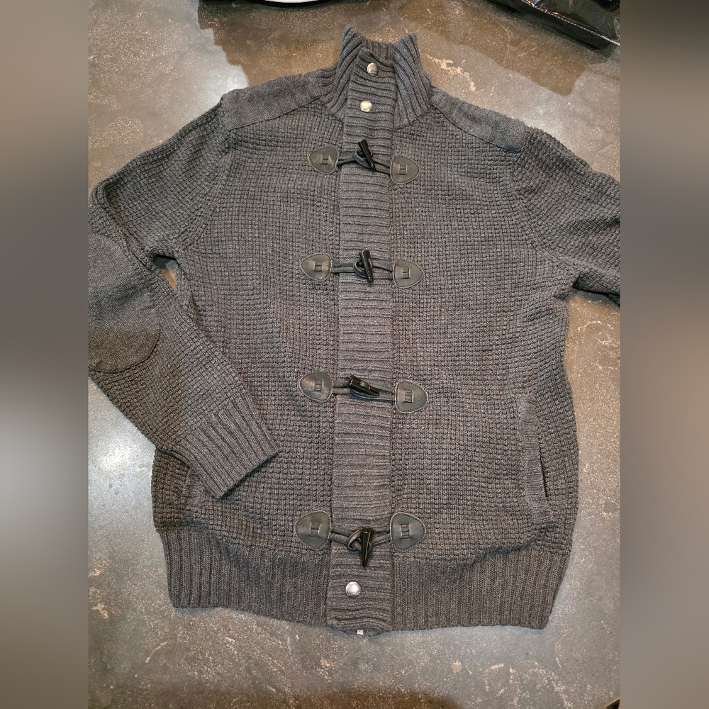 Express Dark Gray Toggle Cardigan